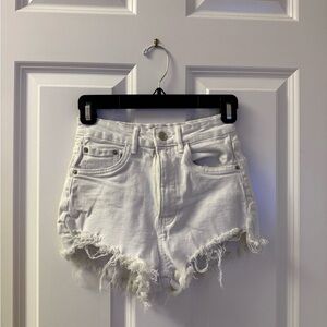 Zara White Jean Shorts Size 0